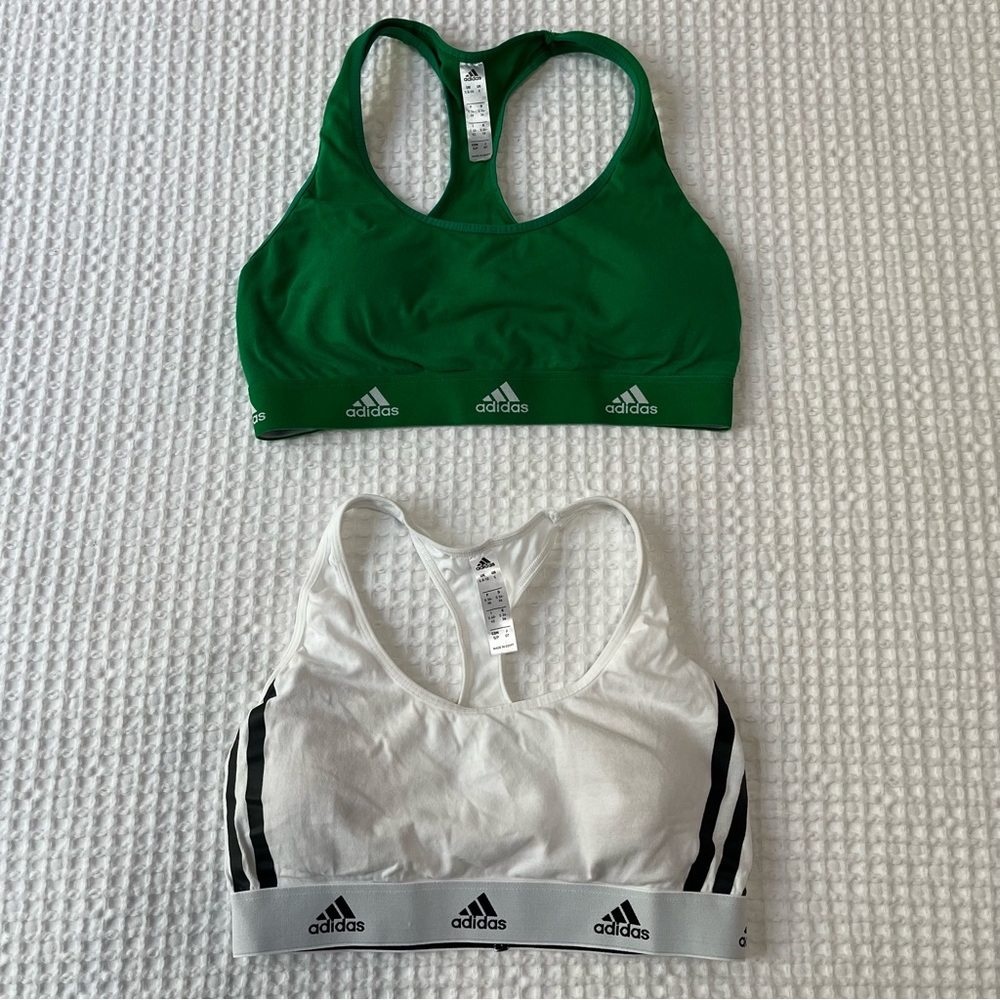 ADIDAS Sports Bra 2 Pack | Size S | Green & White